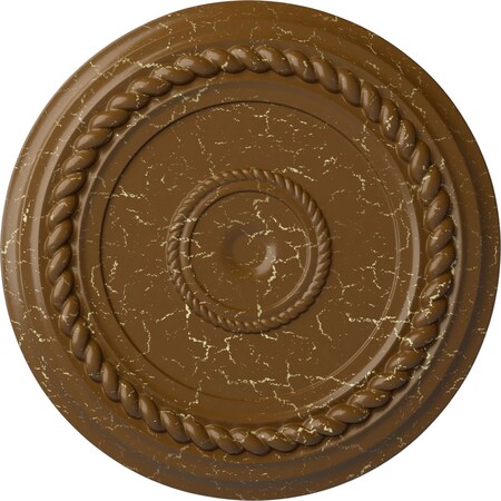 Ekena Millwork Alexandria Rope Ceiling Medallion (Canopies up to 4 5/8"), 19 5/8"OD x 1 1/2"P, Smokey Topaz Crackle CM18ALSTC